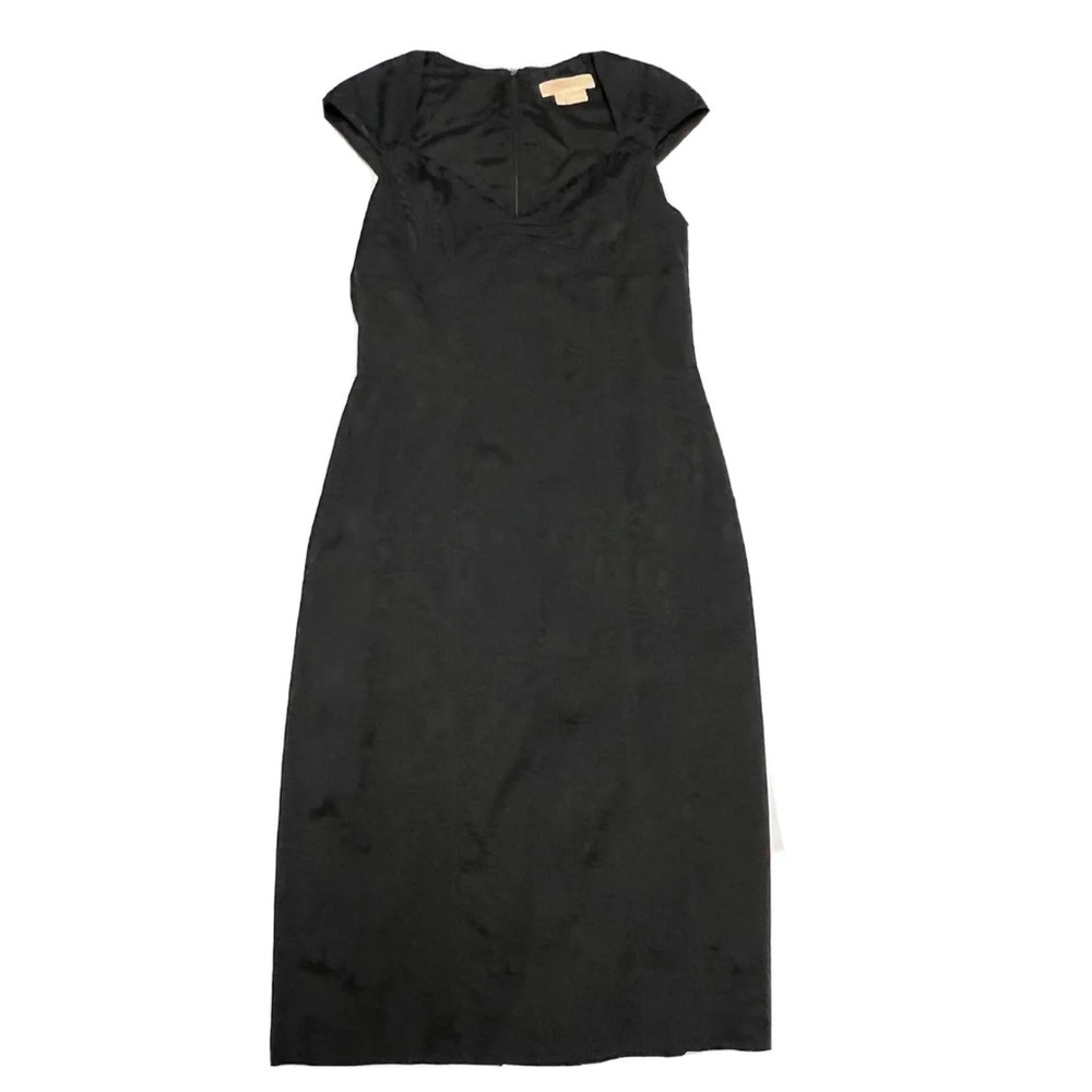 Michael Kors Collection Sheath Dress Black Floral Jacquard